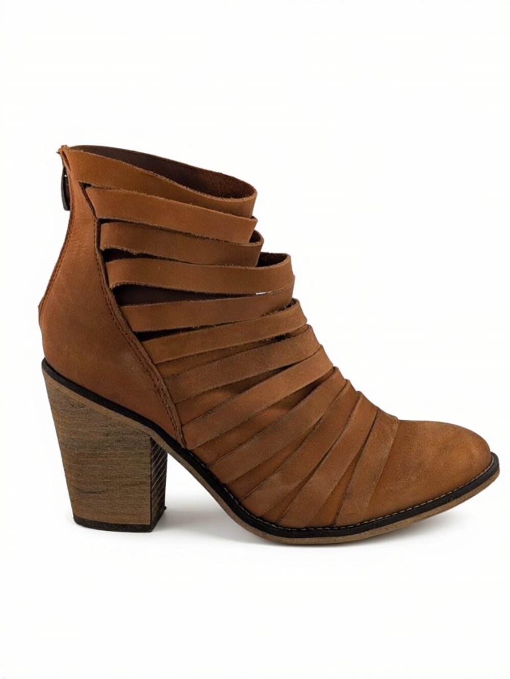 Free People Hybrid Strappy Ankle Boots Cognac EU Size 40